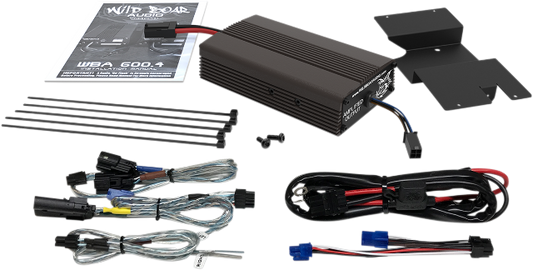 Wild Boar Black Hogtunes 300 Watt Amplifier Kit 2014-2023 Harley Touring Models