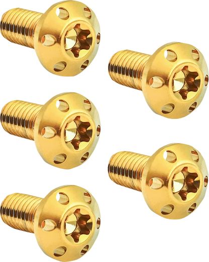 Arlen Ness Gold 3/8"-16 x 1" Rear Hub-Mount Brake Rotor Bolt Kit for Harley