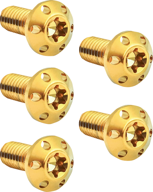 Arlen Ness Gold 3/8"-16 x 1" Rear Hub-Mount Brake Rotor Bolt Kit for Harley