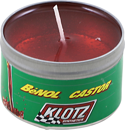 Klotz Oil The Smell of Benol Castor Scented 8oz Off Road Motorcycle Candle