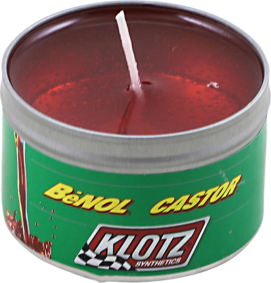 Klotz Oil The Smell of Benol Castor Scented 8oz Off Road Motorcycle Candle