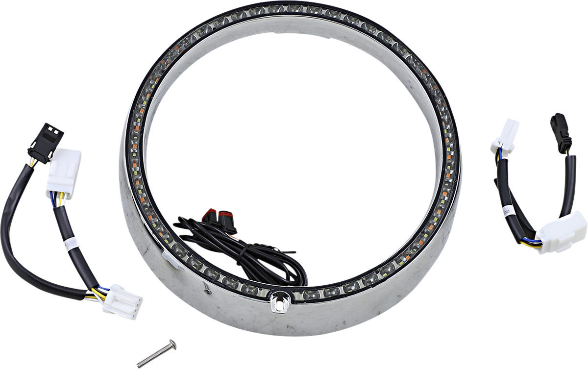 Custom Dynamics Chrome Sequential LED Headlight Trim 2006-13 Harley Touring FLHT