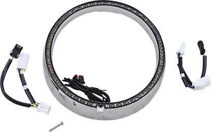 Custom Dynamics Chrome Sequential LED Headlight Trim 2006-13 Harley Touring FLHT