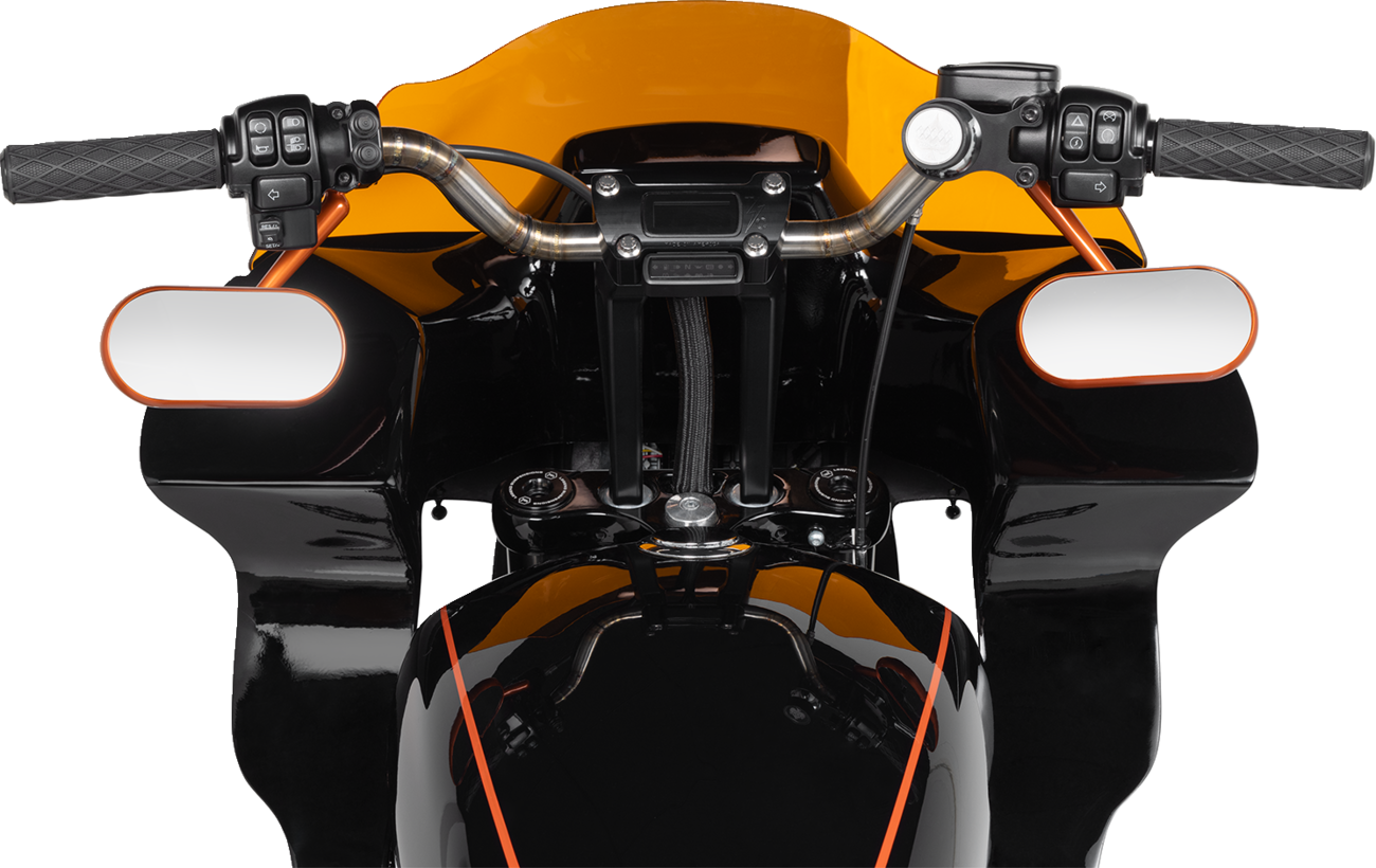 Thrashin Black 9.5" Pullback Gauge Cutout Handlebar Risers for 2018-2025 Softail