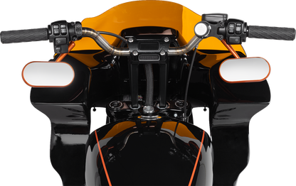 Thrashin Black 9.5" Pullback Gauge Cutout Handlebar Risers for 2018-2025 Softail