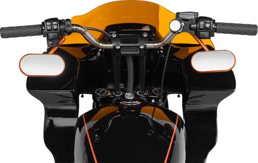 Thrashin Black 9.5" Pullback Gauge Cutout Handlebar Risers for 2018-2025 Softail