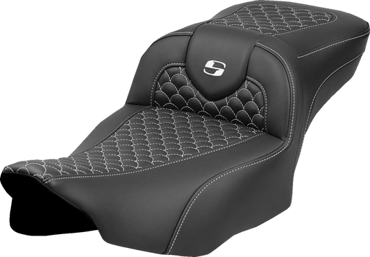 Saddlemen Extended Reach Roadsofa White Stitch Seat for 2023-2025 Harley Touring