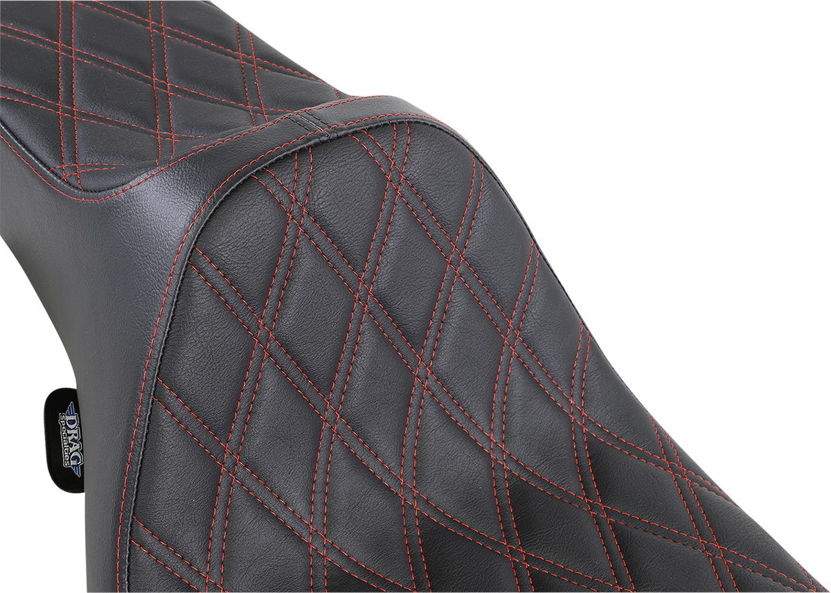 Drag Specialties Predator III Red Diamond Extended Seat for 97-07 Harley Touring