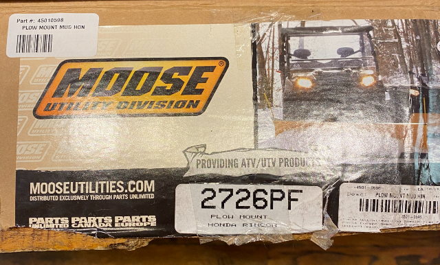 Moose ATV Black Snow Plow Mounting Plate fits 2003-2022 Honda TRX650 680 Rincon