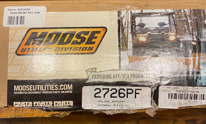 Moose ATV Black Snow Plow Mounting Plate fits 2003-2022 Honda TRX650 680 Rincon