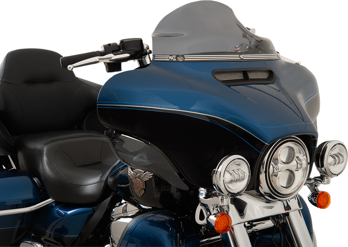 Klock Werks Black Contrast KW Logo Windshield Trim 2014-2025 Harley Touring FLHX