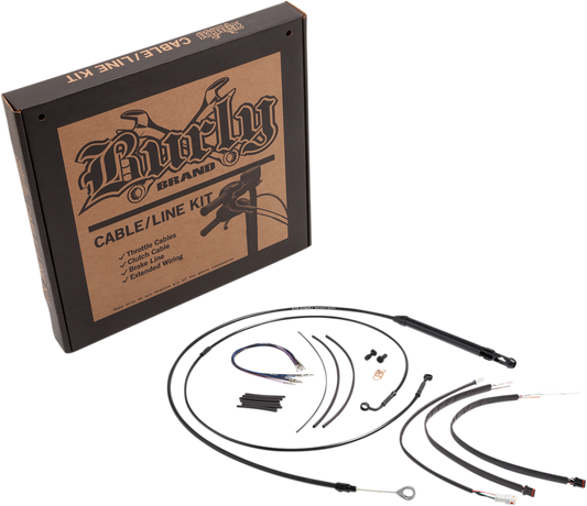 Burly Brand 16" Ape Hanger Handlebar ABS Cable Kit for 2018-2024 Harley Softail