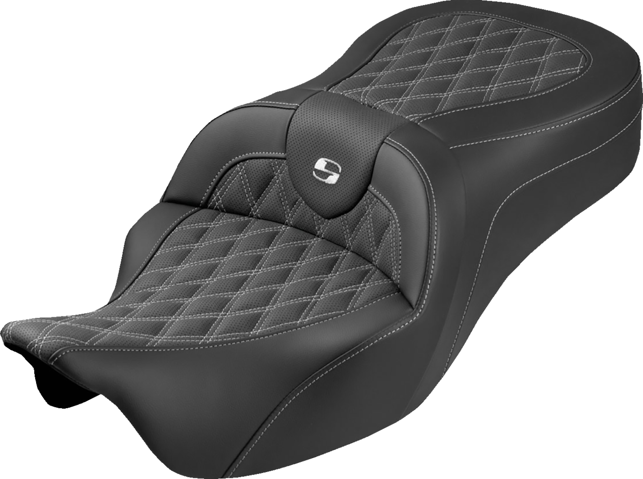 Saddlemen Roadsofa King White Lattice Gel Seat fits 2008-2025 Harley Touring