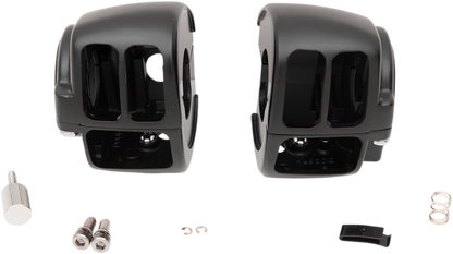 Drag Specialties Black Handlebar Switch Housing Kit 96-07 Harley Touring FLHR