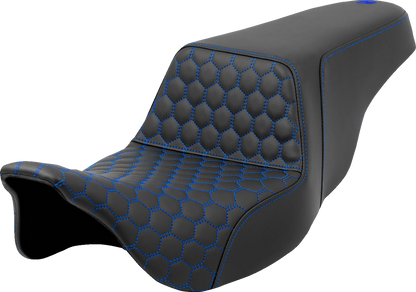 Saddlemen Step Up Blue Honeycomb Gel Seat fits 2008-2025 Harley Touring Models