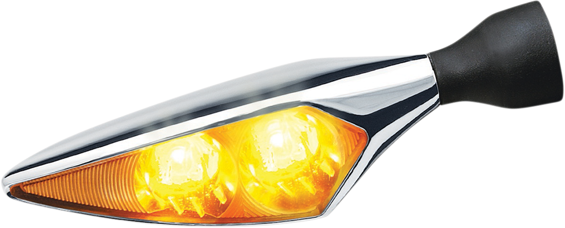 Kuryakyn 2548 Chrome Micro Rhombus Front Left Right Rear Amber LED Turn Signal