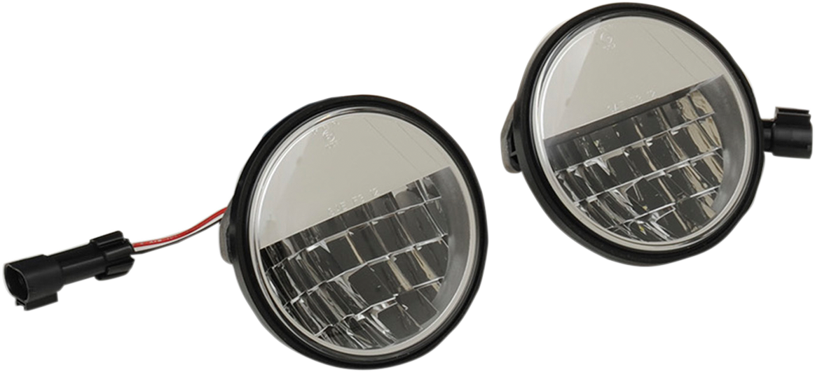 Drag Specialties Universal Chrome 4.5" LED Motorcycle Fog Passing Lights Harley