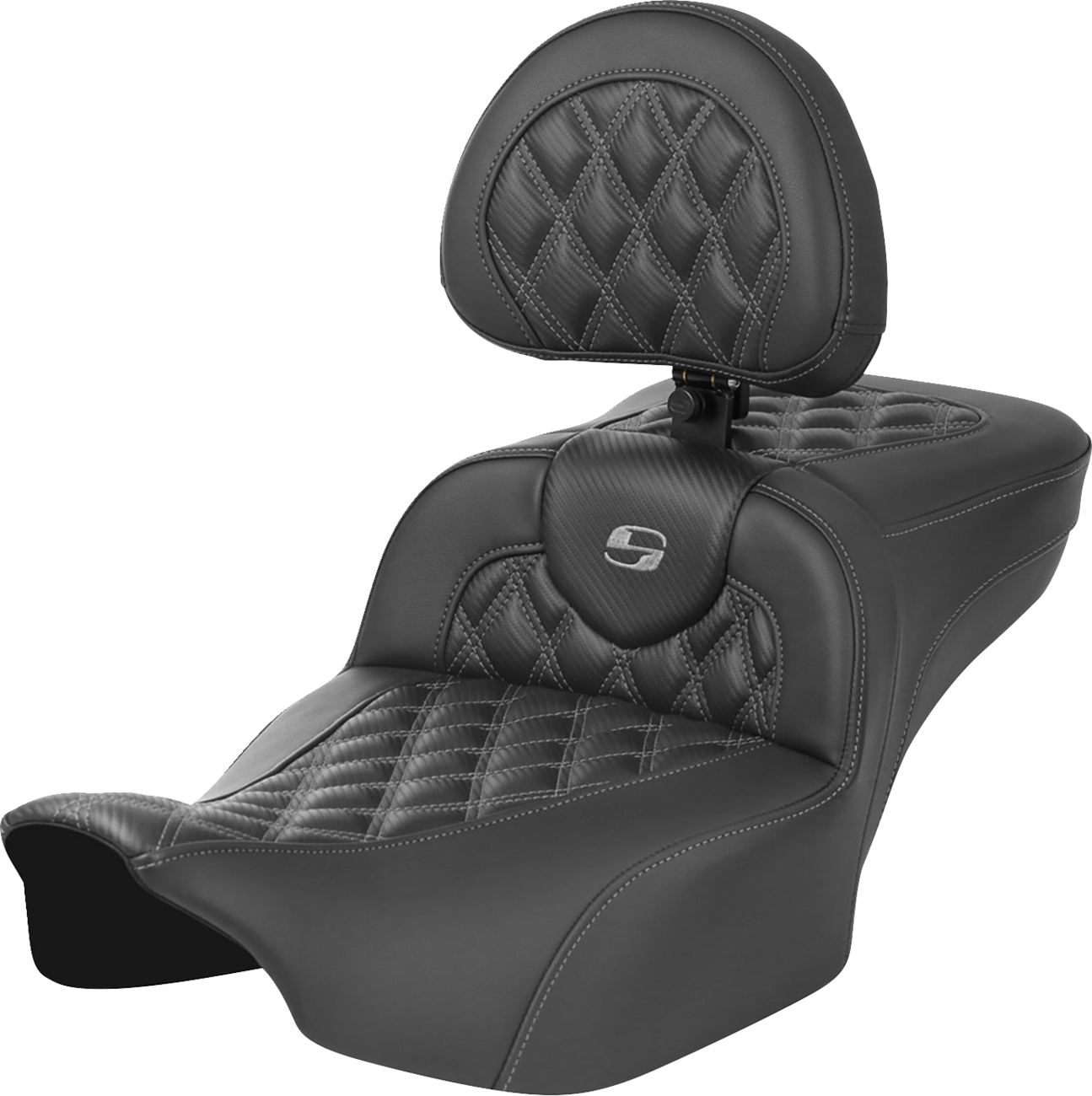 Saddlemen Roadsofa Gray Lattice Extended Seat & Backrest 2023-25 Harley Touring