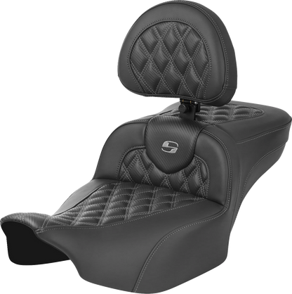 Saddlemen Roadsofa Gray Lattice Extended Seat & Backrest 2023-26 Harley Touring
