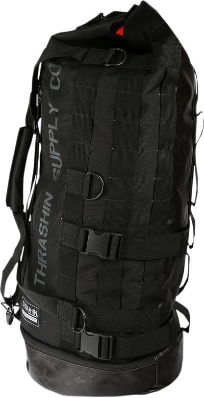 Thrashin Black Zipper Mission Sissybar Molle Webbing Duffle Bag for Harley