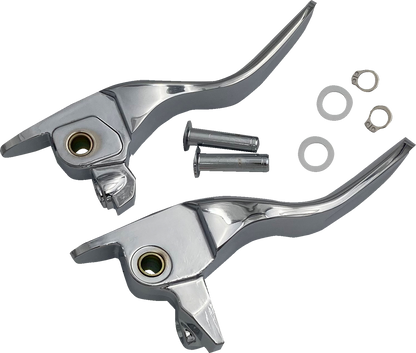 Drag Specialties Short Chrome Brake Clutch Hand Levers 2017-2020 Harley Touring