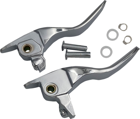 Drag Specialties Short Chrome Brake Clutch Hand Levers 2017-2020 Harley Touring