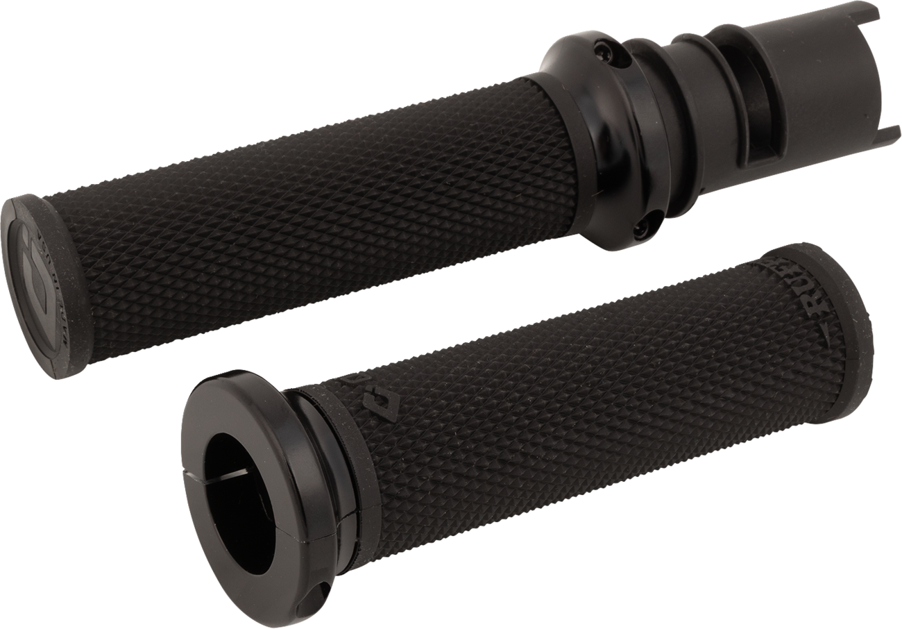 Odi Ruffian Lock-On Black Knurled Handlebar Grips 2023-26 Harley Touring Softail