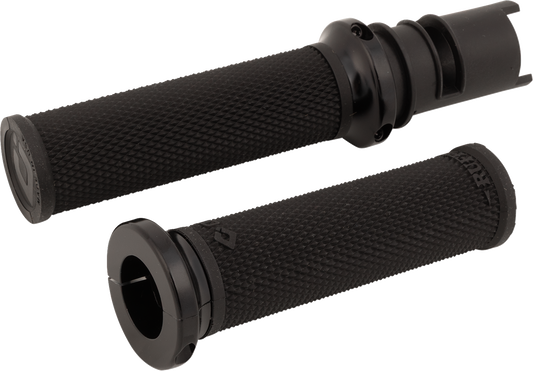 Odi Ruffian Lock-On Black Knurled Handlebar Grips 2023-26 Harley Touring Softail