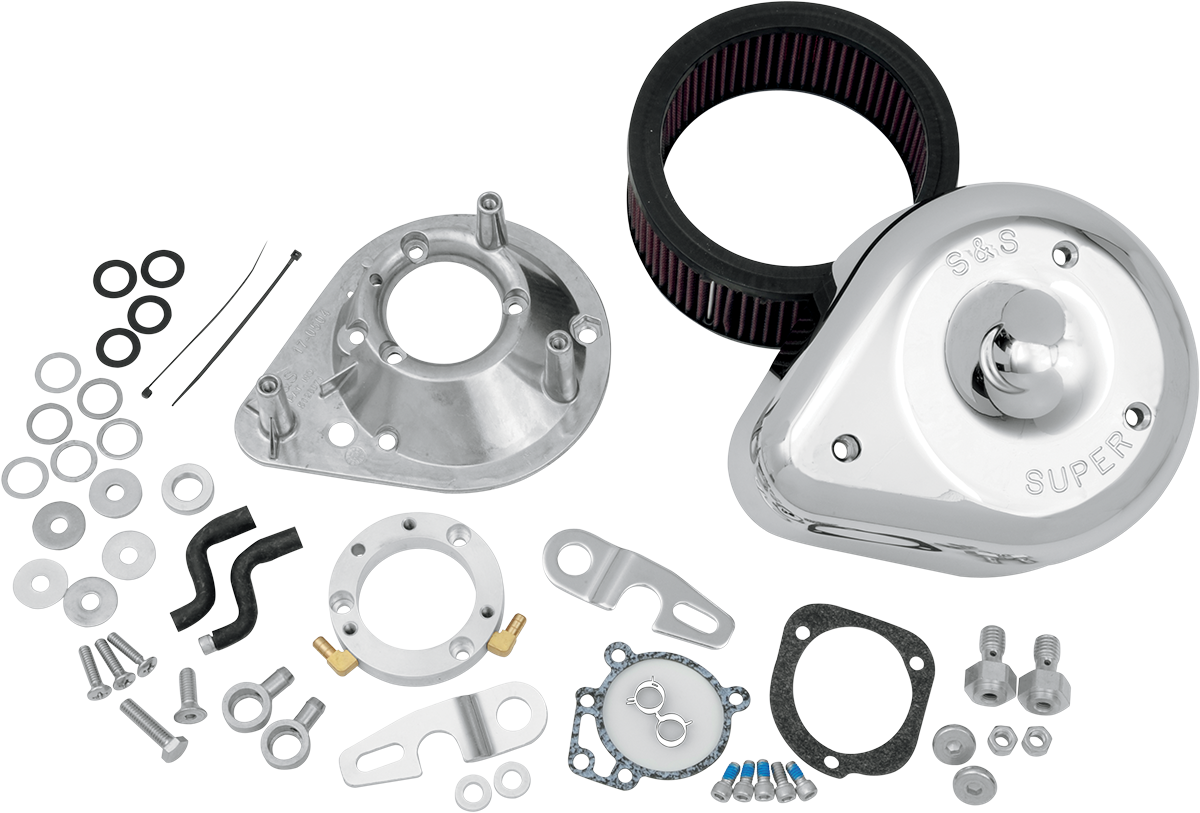 S&S Chrome Teardrop Air Cleaner Filter Kit 1991-2011 Harley Sportster XLH XLR XL