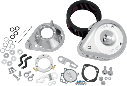 S&S Chrome Teardrop Air Cleaner Filter Kit 1991-2011 Harley Sportster XLH XLR XL