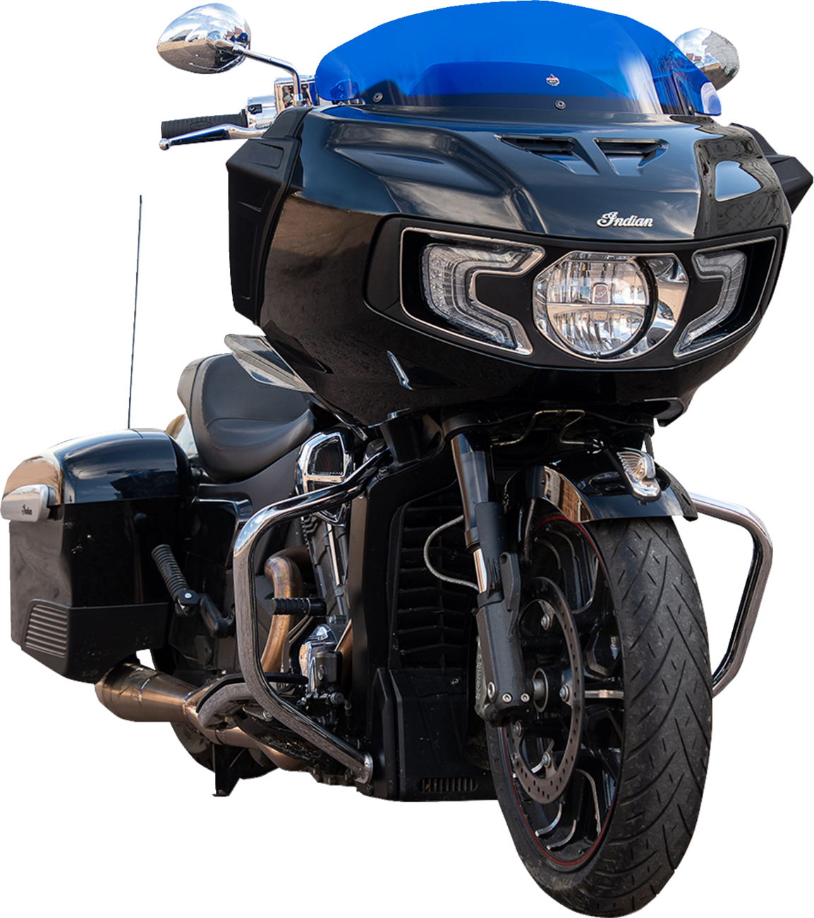 Klock Werks 8" Blue Kolor Flare Windshield 2020-2025 Indian Challenger Pursuit