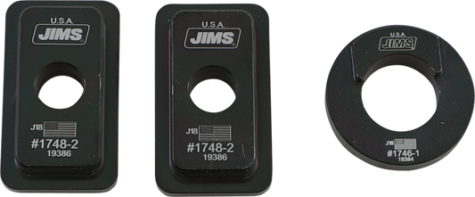 jims Black Rear Motorcycle Axle Lockdown Adjuster Kit 83-01 Harley Touring FXR