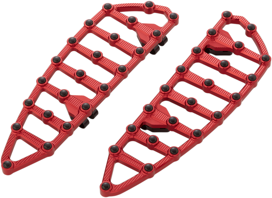 Arlen Ness MX Red Driver Floorboards for 1980-2024 Harley Touring Softail 06-893