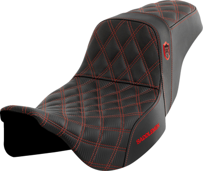 Saddlemen SDC Pro Series Red Lattice Gelcore Seat fits 2008-2025 Harley Touring