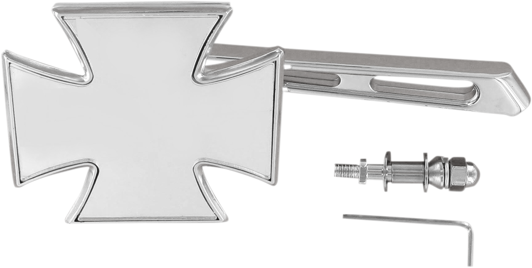 Drag Specialties Chrome Maltese Cross Pair Motorcycle Handlebar Mirror Set