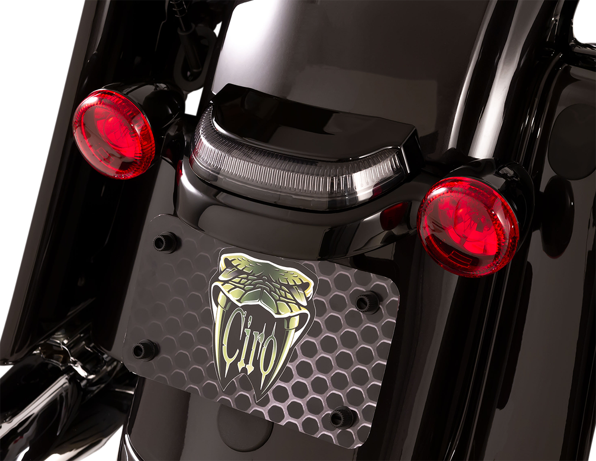 Ciro 40154 Lightstrike Black Crown Rear LED Taillight 2014-2023 Harley Touring