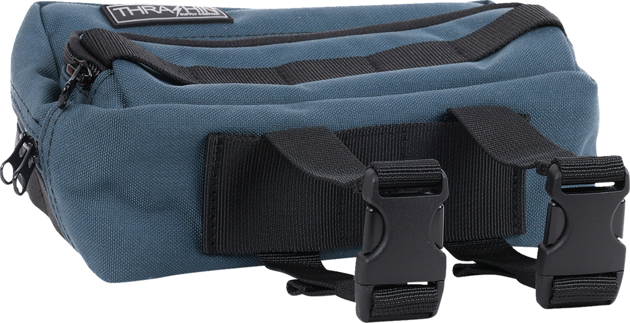 Thrashin Supply Blue Motorcycle Handlebar Storage Bag Plus for Harley THB-0026