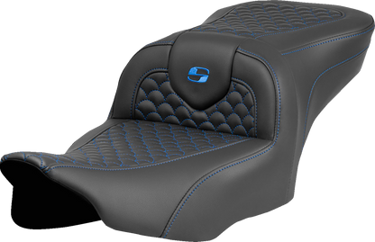 Saddlemen Roadsofa Blue Dragon Scale Stitch Seat fits 2023-2026 Harley Touring