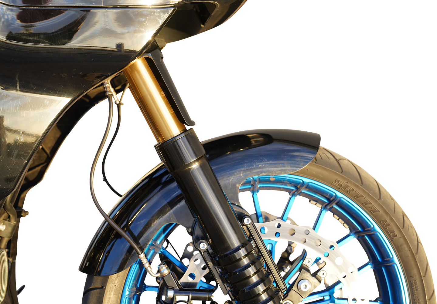 Arlen Ness Gold 49mm 2" Extended Front Fork Tubes for 2017-2025 Harley Touring