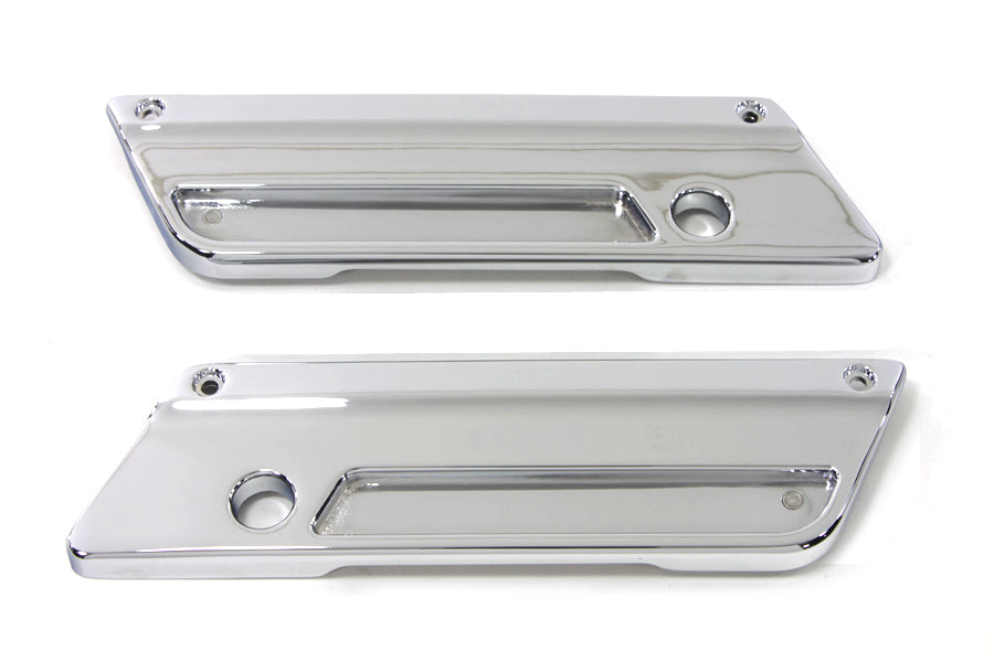 VTwin Wyatt Gatling Chrome Saddlebag Hinge Covers 1993-2013 Harley Touring FLT