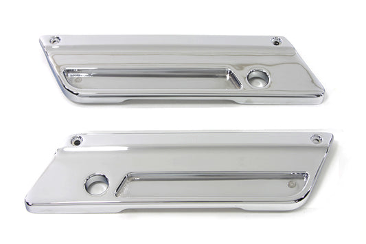 VTwin Wyatt Gatling Chrome Saddlebag Hinge Covers 1993-2013 Harley Touring FLT
