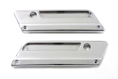 VTwin Wyatt Gatling Chrome Saddlebag Hinge Covers 1993-2013 Harley Touring FLT