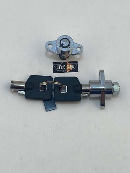 VTwin Black Saddlebag Lock & Key Kit 1993-2013 Harley Davidson Touring FLT FLHT