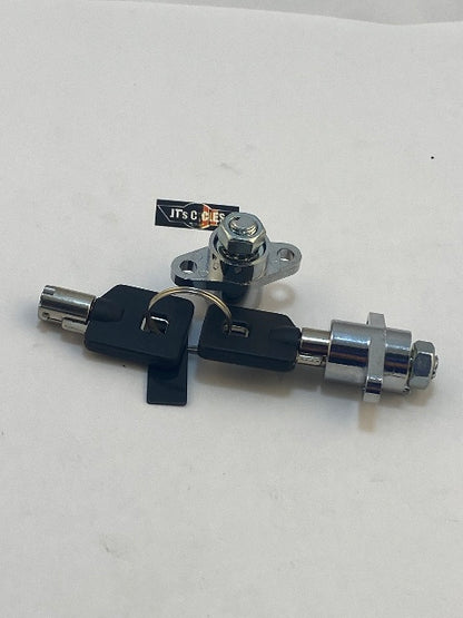 VTwin Black Saddlebag Lock & Key Kit 1993-2013 Harley Davidson Touring FLT FLHT