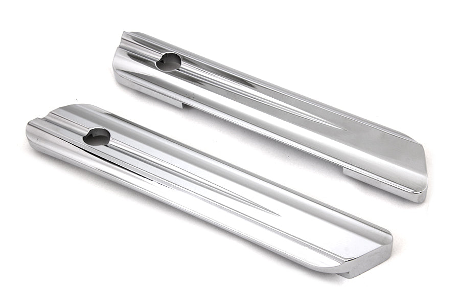 VTwin Chrome Smooth Cut Saddlebag Latch Hinge Covers 2014-2023 Harley Touring