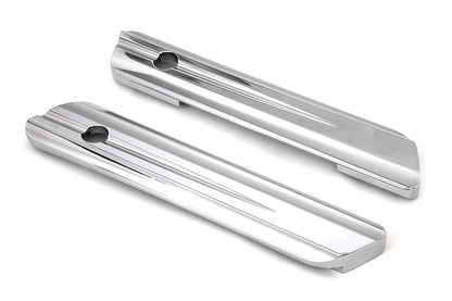 VTwin Chrome Smooth Cut Saddlebag Latch Hinge Covers 2014-2023 Harley Touring