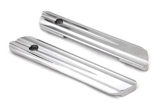 VTwin Chrome Smooth Cut Saddlebag Latch Hinge Covers 2014-2023 Harley Touring
