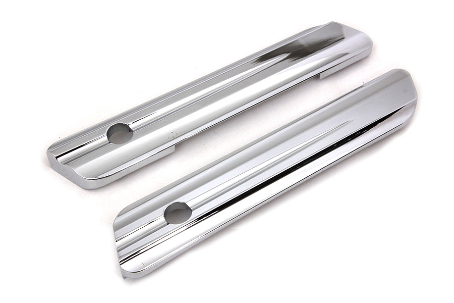 VTwin Chrome Smooth Cut Saddlebag Latch Hinge Covers 2014-2023 Harley Touring