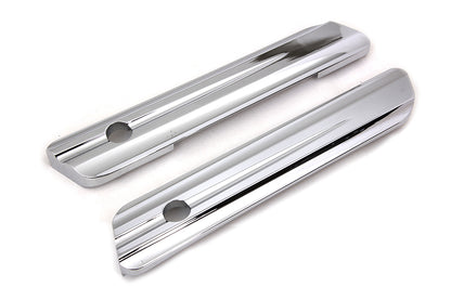 VTwin Chrome Smooth Cut Saddlebag Latch Hinge Covers 2014-2023 Harley Touring