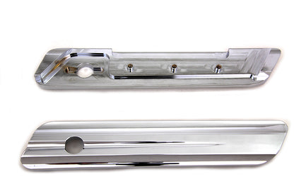 VTwin Chrome Smooth Cut Saddlebag Latch Hinge Covers 2014-2023 Harley Touring